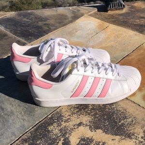 Adidas Pink Stripe Superstar Sneakers
